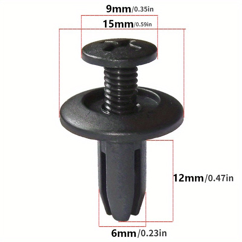 50pcs Black Plastic Rivet Fasteners for Car Door Trim Panel Clips