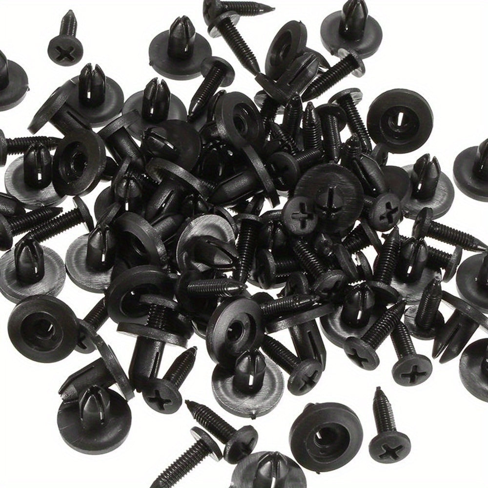 50pcs Black Plastic Rivet Fasteners for Car Door Trim Panel Clips