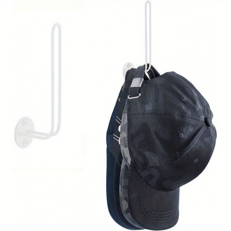 Perchero de pared en forma de L para gorras de béisbol y ropa
