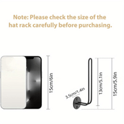 Perchero de pared en forma de L para gorras de béisbol y ropa