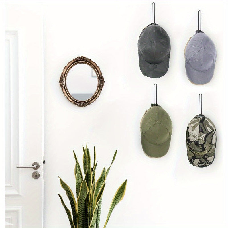 Perchero de pared en forma de L para gorras de béisbol y ropa