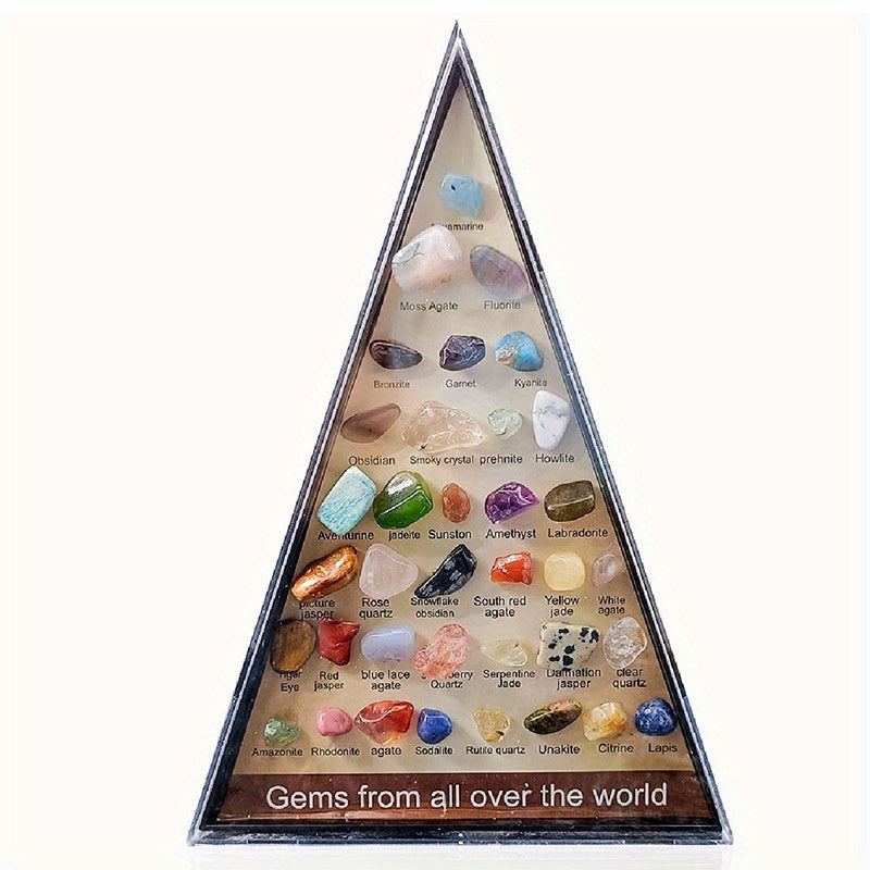 36-Piece Mineral Specimen Set in Collection Box for Research Education or Home Decor