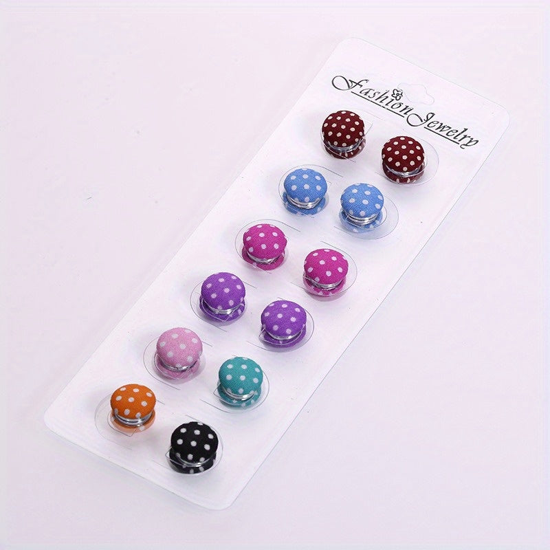 Set of 12 Fabric Magnetic Jewelry for Muslim Women with Flower Design and Shawl Buckle