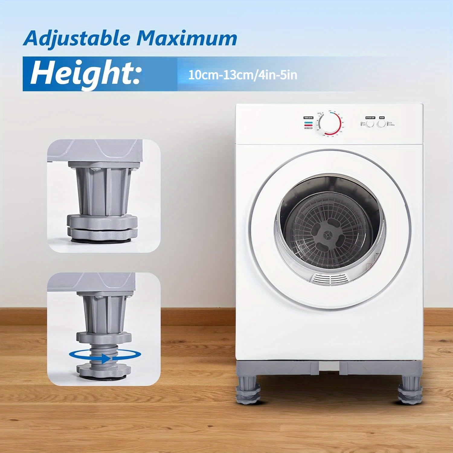 Adjustable Mini Fridge Stand with Four Feet Laundry Dryer Pedestal