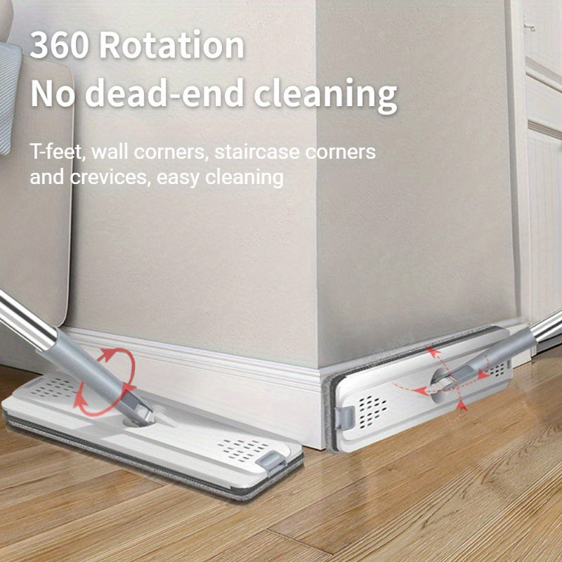 Conjunto de cubo de fregona grande con 4 paños de fregona engrosados para fregado en seco y húmedo