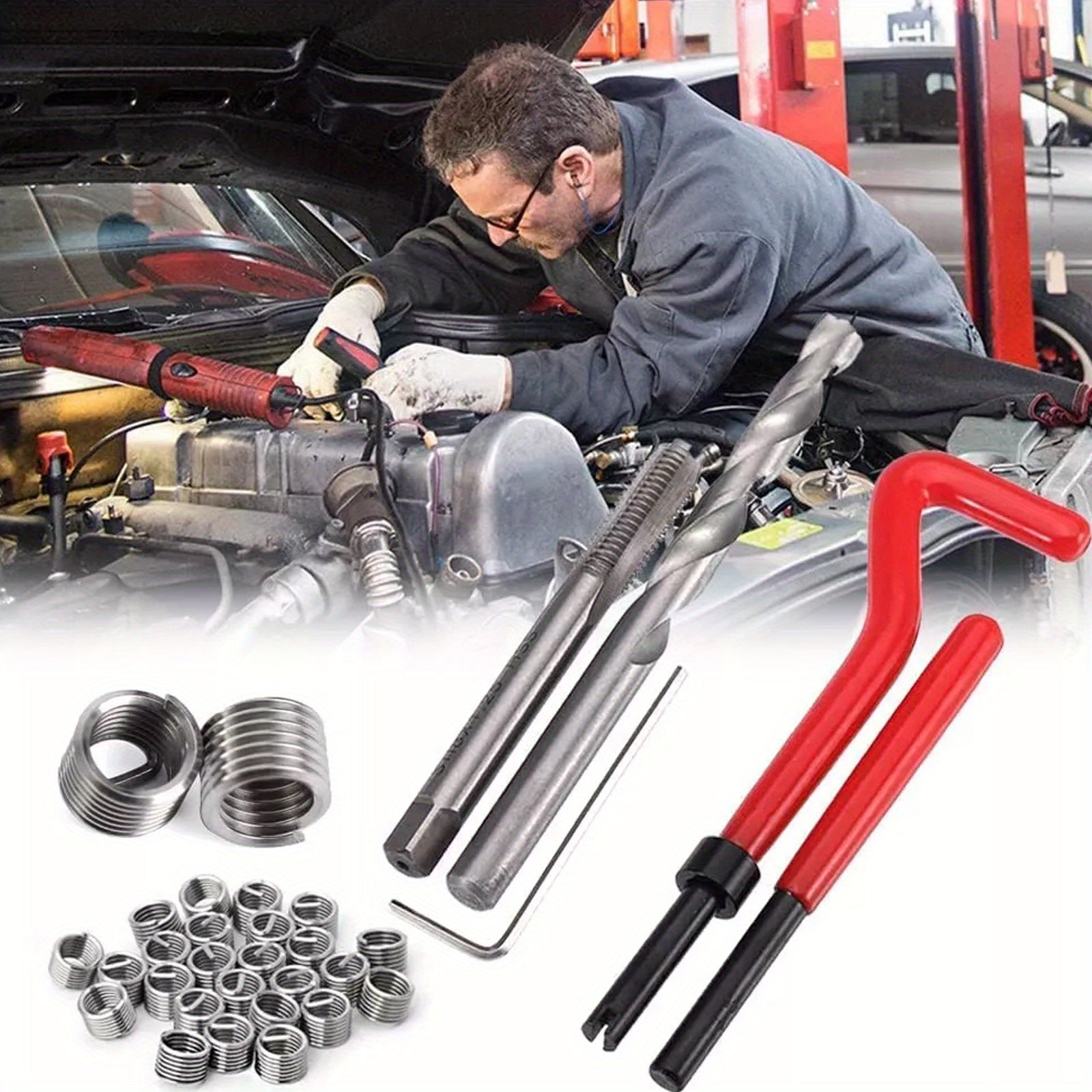 Профессиональный набор для ремонта резьбы 131 шт. Высокоскоростная сталь Helicoil для металла