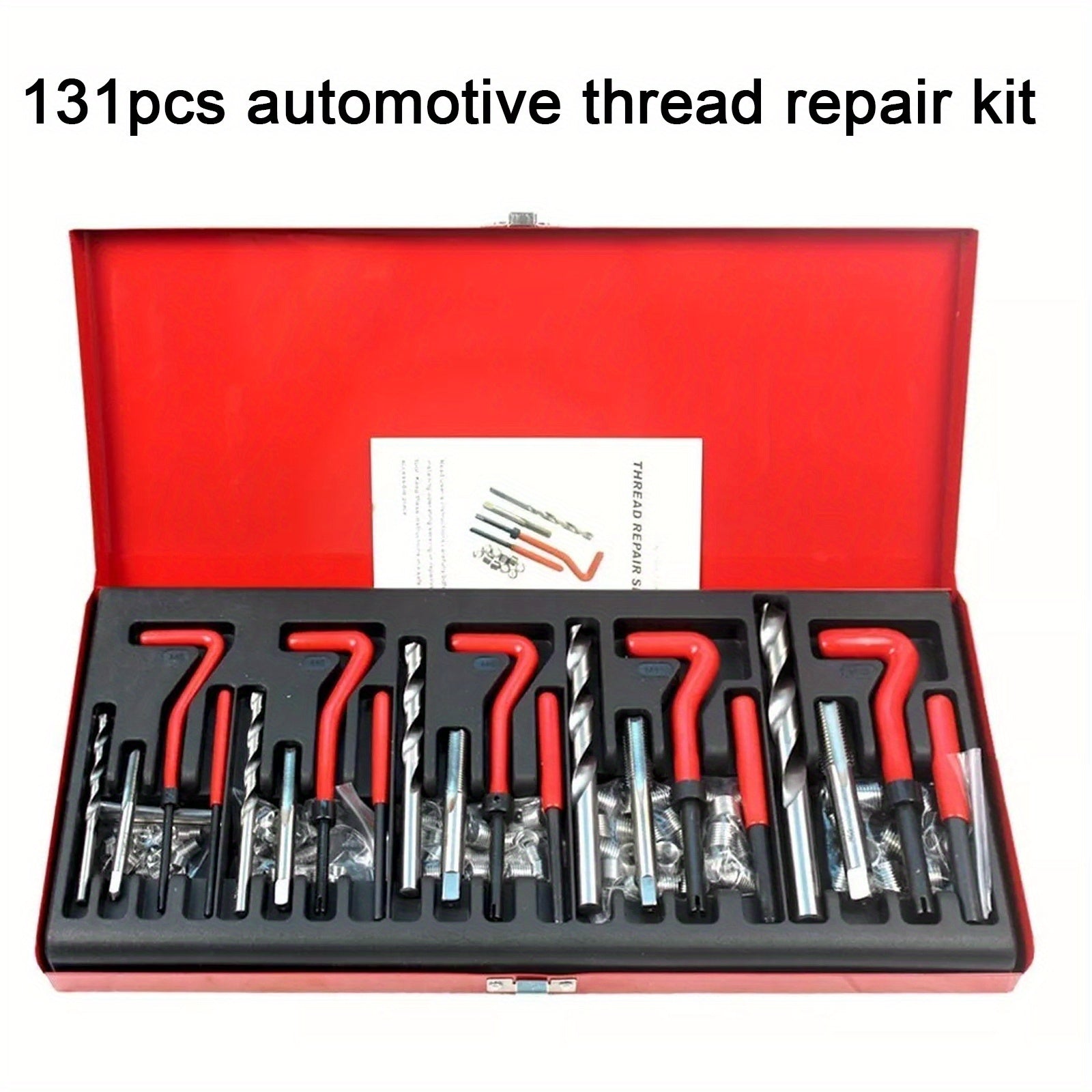 Профессиональный набор для ремонта резьбы 131 шт. Высокоскоростная сталь Helicoil для металла
