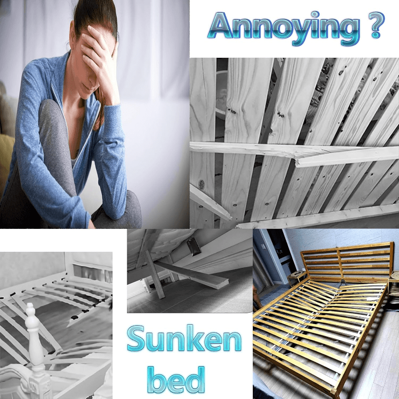 Moslashuvchan yotoq ramkasi qoʻllab-quvvatlash oyoqlari 4 ta, qora plastmassa, Katta va Qirol oʻlchami