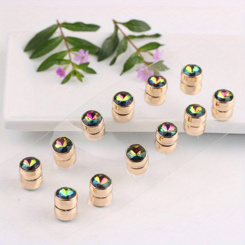 Magnetic Scarf Buckle Set of 4/12 Rhinestone Fashion Accessories for Collars and Headwear
