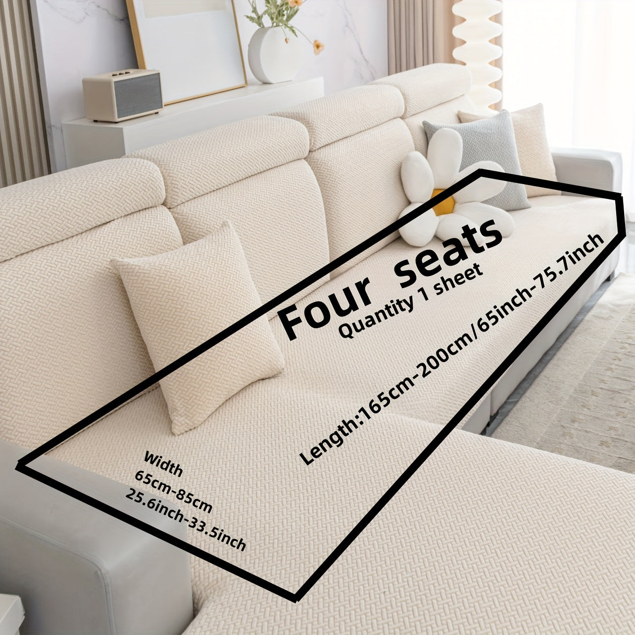 Checkered Polar Fleece Sofa Cover Universal Fit Machine Washable Multi-Purpose