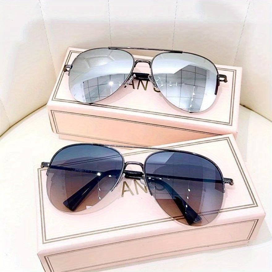 Unisex Gradient Sunglasses Large Frames Anti-glare Coating Fashionable