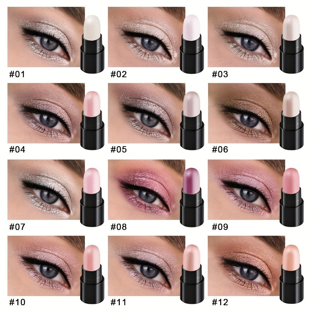 12 Colors Eyeshadow Pencil Set Waterproof Long Lasting Glitter Eye Makeup Tools
