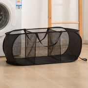 Foldable Laundry Basket with Wide Opening and Side Pocket for Home Storage
