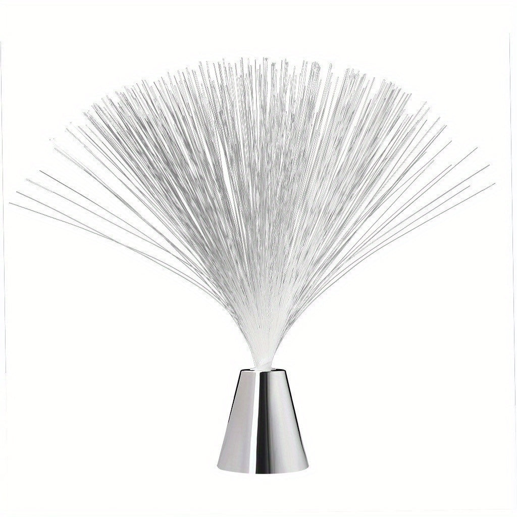 Оптоволоконная лампа с изменением цвета LED, конусное основание, работающая от батареек для создания успокаивающего освещения.