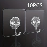 Waterproof Wall Hooks for Kitchen and Bathroom, 10 Pieces