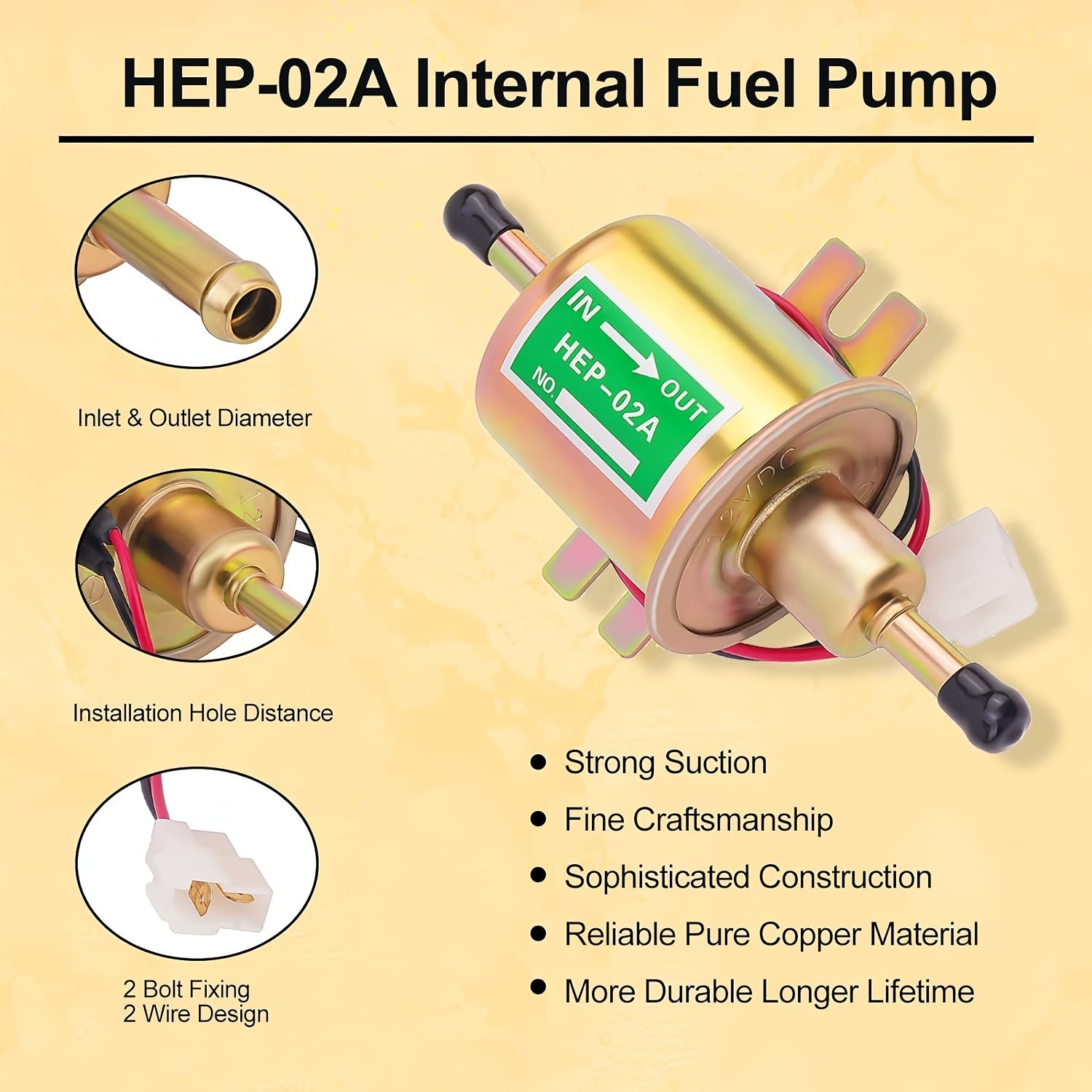 Heavy Duty 12V Diesel Fuel Pump Inline Electric Gasoline Fuel System for Machines