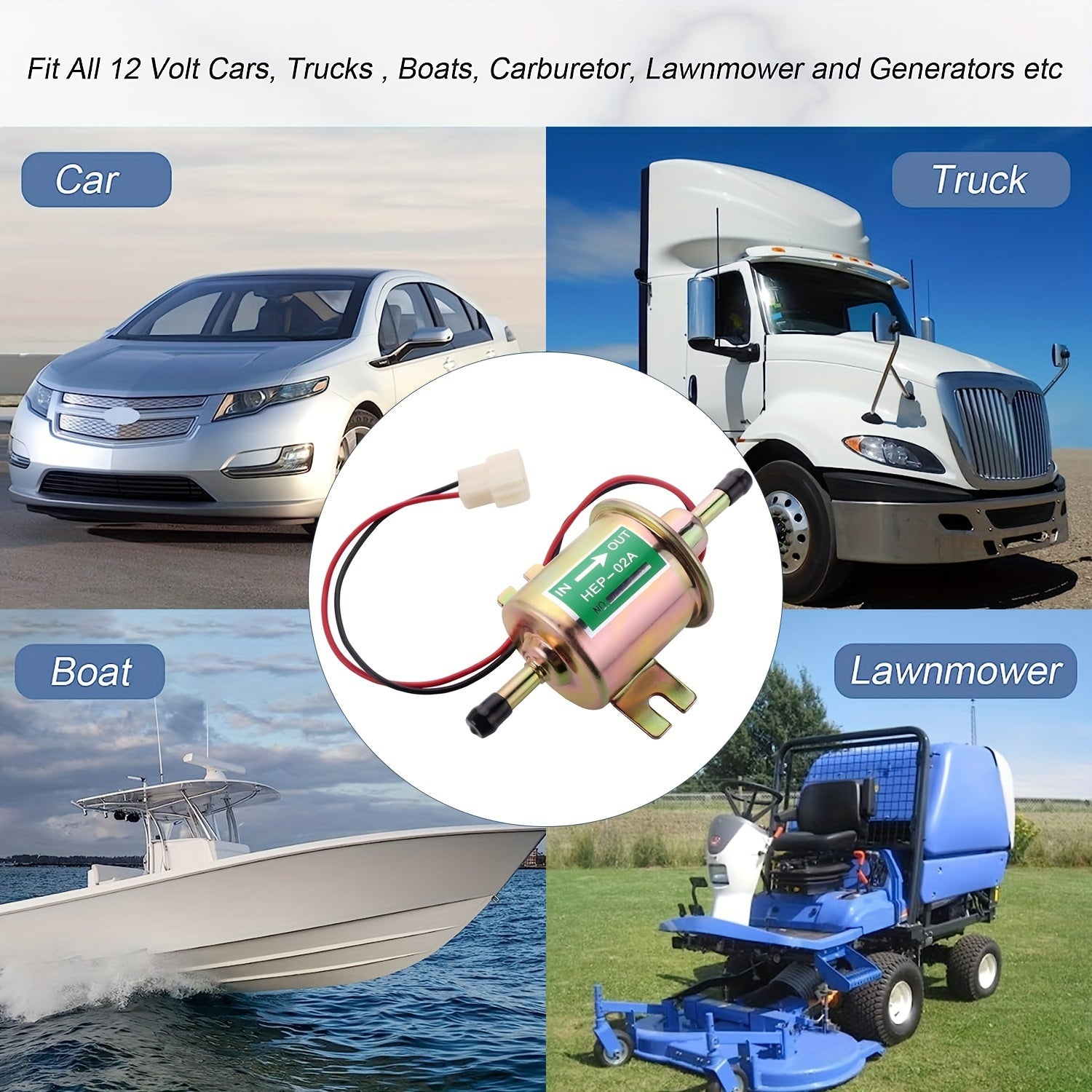 Heavy Duty 12V Diesel Fuel Pump Inline Electric Gasoline Fuel System for Machines