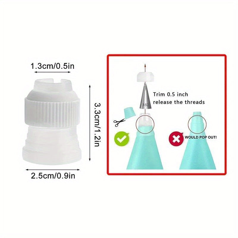 Cake Decorating Icing Piping Nozzles Set 10pcs with Converter Coupler Pastry Tips