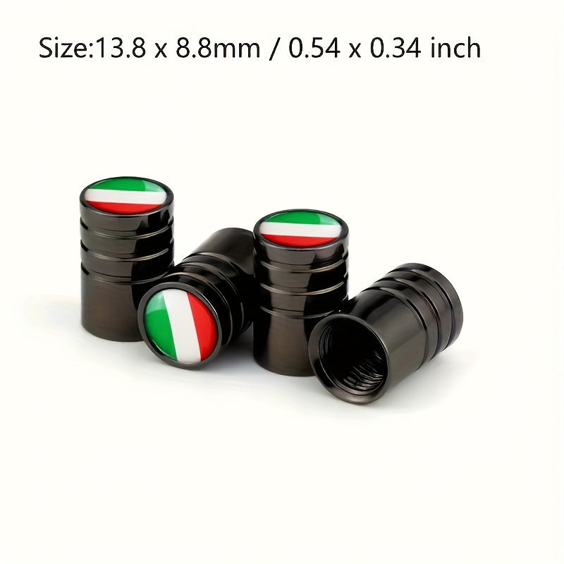 4 Pcs Set Italy Flag Tire Valve Stem Covers Car Wheel Accessories