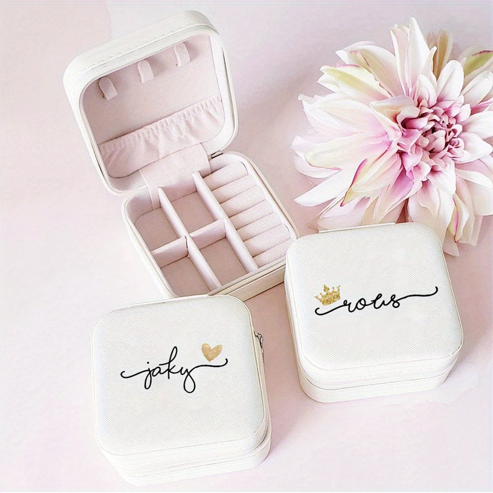 Caja de almacenamiento de joyas hecha de cuero PU de alta calidad para regalo y organización