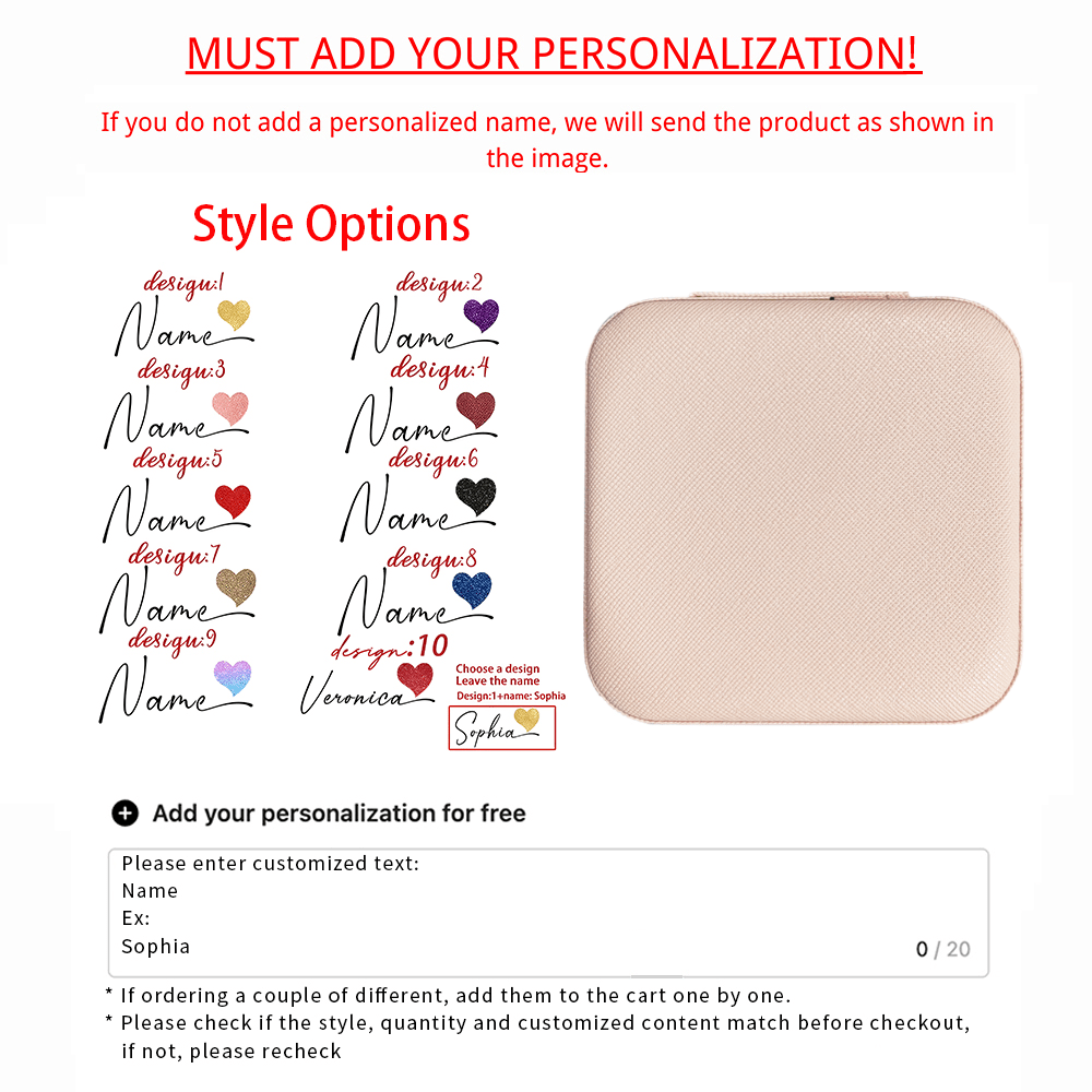 Персонализированная шкатулка для украшений с узором из цветов, кожаный органайзер для хранения для дома и путешествий