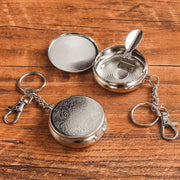 Men Stainless Steel Portable Keychain Ashtray Mini Outdoor Travel Accessory