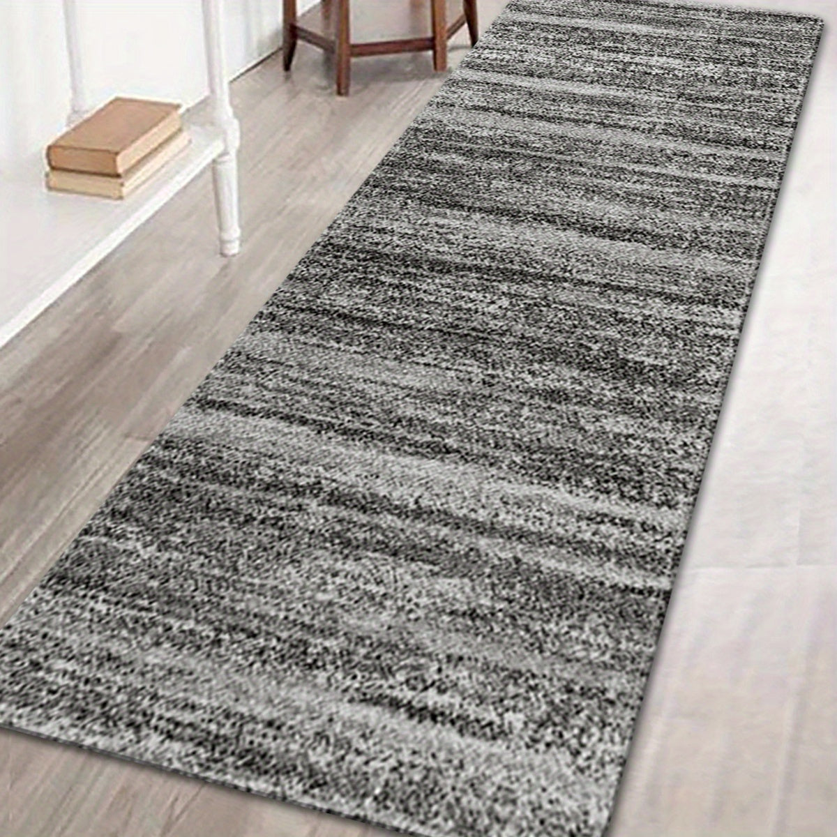 Gray Stripes Carpet Rug Non-Skid Large Dot Hand Washable for Laundry Room Kitchen Hallway