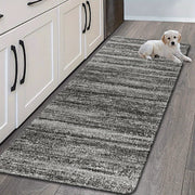 Gray Stripes Carpet Rug Non-Skid Large Dot Hand Washable for Laundry Room Kitchen Hallway