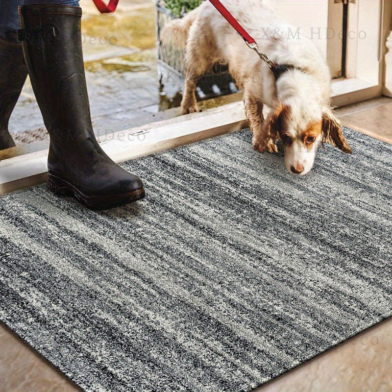 Gray Runner Rug Non-Slip Washable Polyester Memory Foam Kitchen Hallway