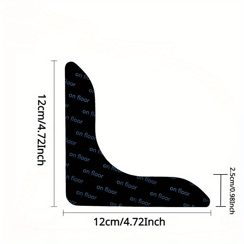 Set of 4/8/12 Black Rug Grippers with Strong Adhesive for Non-Slip, Curl Prevention