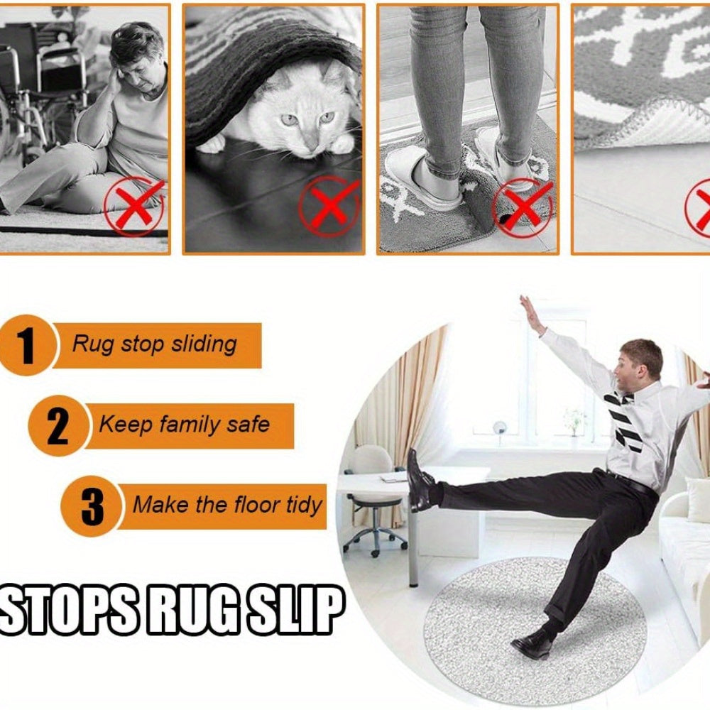 Набор из 4/8/12 захватов для ковров с прочным клеем - предотвращает скручивание и скольжение ковров, фиксирует ковры на месте, сохраняет углы ровными, подходит для углов и краев, многоразовые черные захваты