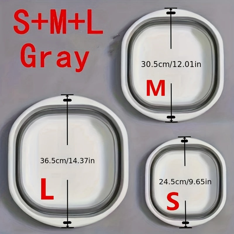 3-шт. складной пластиковый таз для ванной в автодоме, умывания лица, стирки нижнего белья, замачивания ног