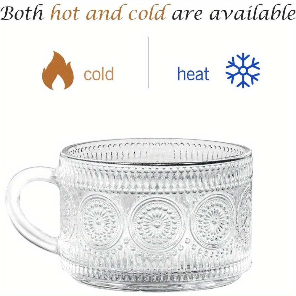 Vintage Glass Coffee Mugs with Wooden Lids Stackable for Cappuccino Latte Cereal Yogurt