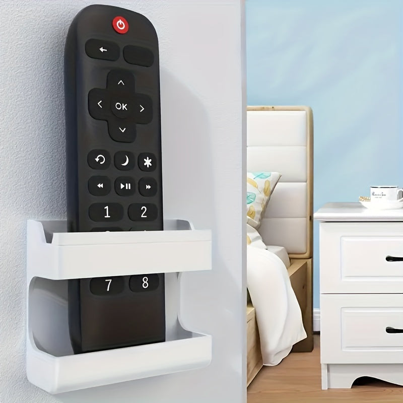 Wall-Mounted Phone and Remote Storage Bracket No Drilling Needed Plastic