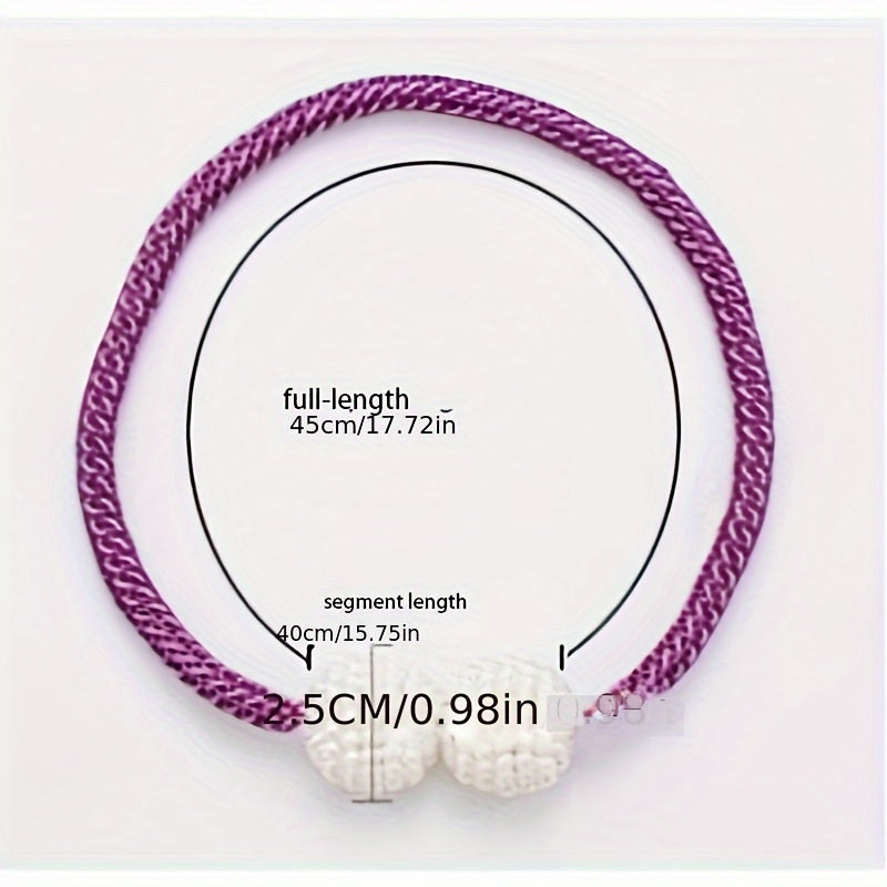 Juego de 2 sujetadores de cortina con perlas artificiales modernas, elegantes sujetadores de cortina para dormitorio y sala de estar