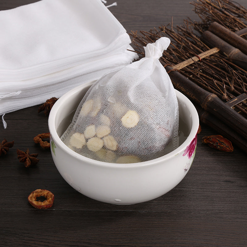 Disposable Non-Woven Tea Infusers 100pcs with Drawstring and Seal