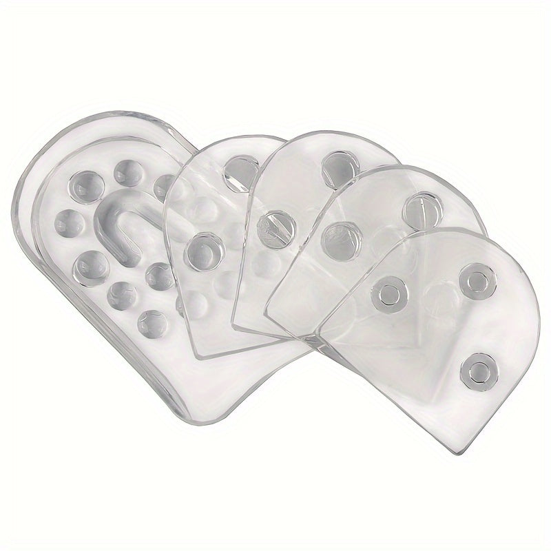 Unisex 5-Layer Adjustable Insoles Transparent Heel Cushions 2 Pack