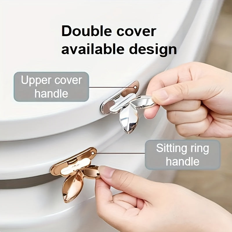 Plastic Toilet Seat Lifter Set with High-Gloss Finish Self-Adhesive Reusable Household Accessory