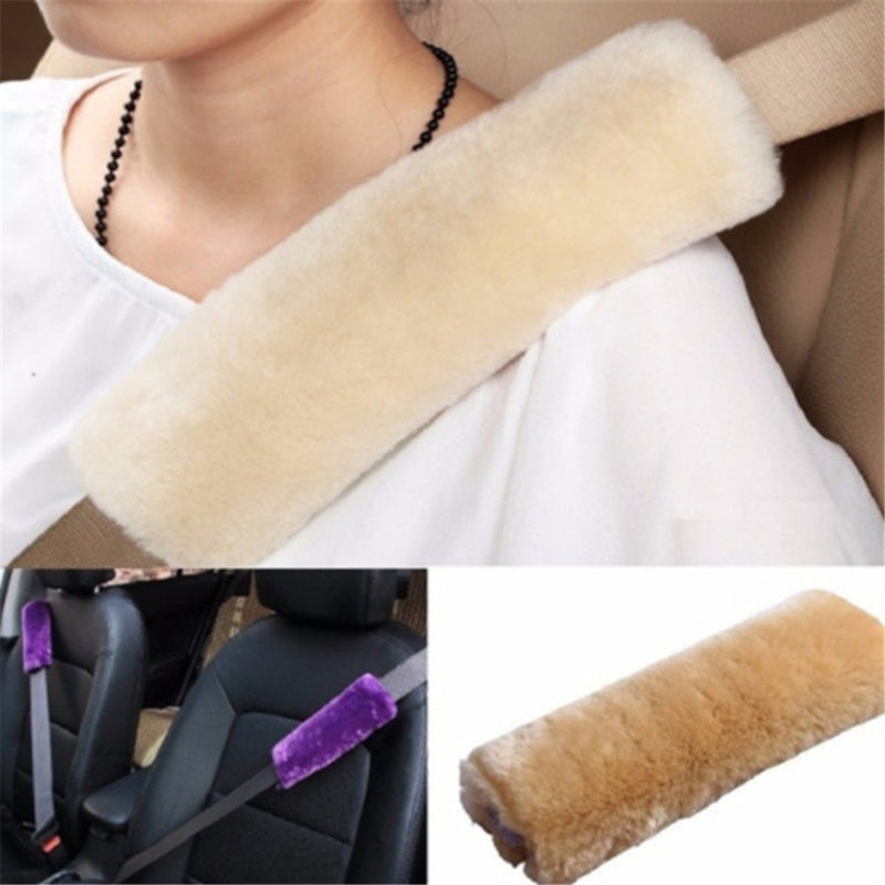 Unisex Plush Car Safety Belt Covers Shoulder Protectors Winter Interior Accessories