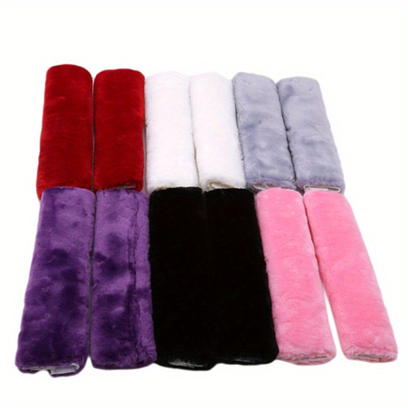 Unisex Plush Car Safety Belt Covers Shoulder Protectors Winter Interior Accessories