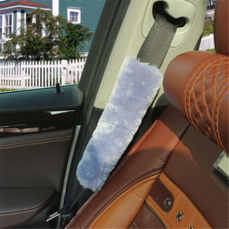 Unisex Plush Car Safety Belt Covers Shoulder Protectors Winter Interior Accessories