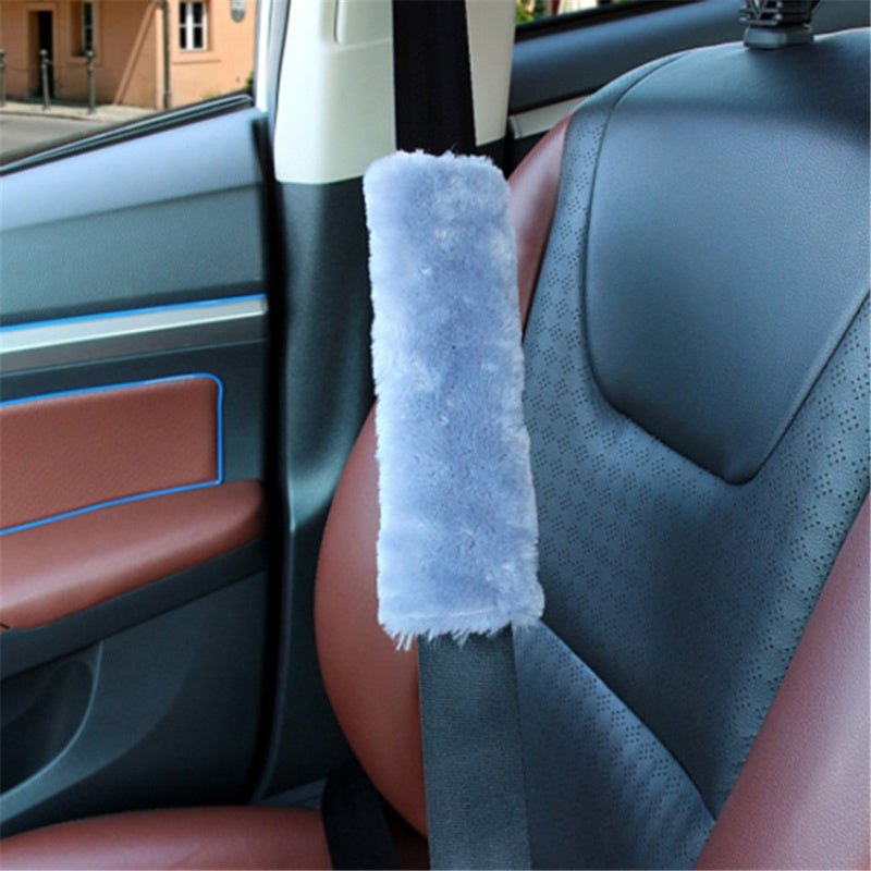 Unisex Plush Car Safety Belt Covers Shoulder Protectors Winter Interior Accessories