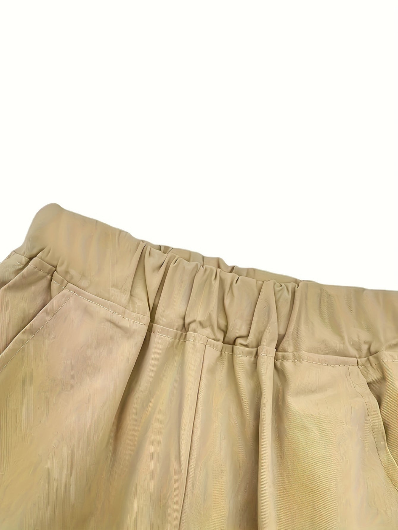 Boys Cotton Cargo Pants Elastic Waist Pockets Casual Outdoor All-Season