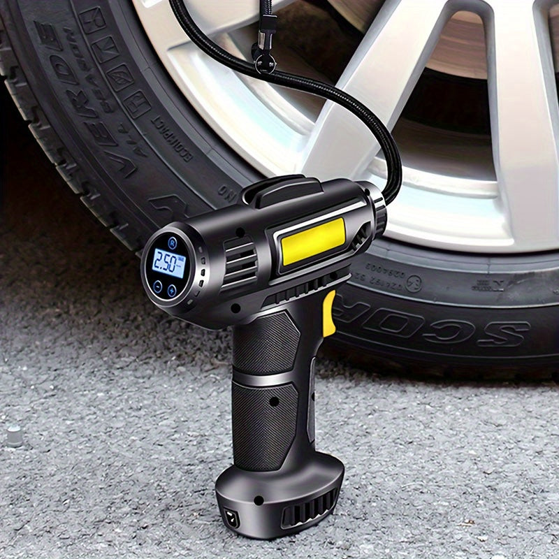 Portable Car Air Compressor Tire Inflation Pump Wireless Wired LED Light