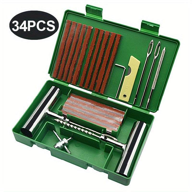 Multi-Purpose Tire Repair Kit for Car Motorcycle Bike Tubeless Puncture Set