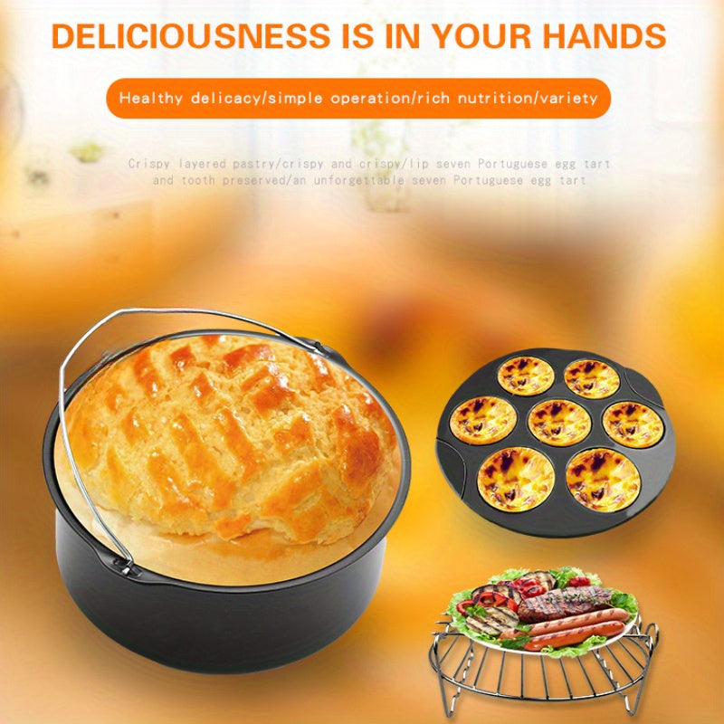 Juego de accesorios para freidora de aire antiadherentes y libres de BPA de 7 piezas para freidoras de 4.8Qt y 6.3Qt