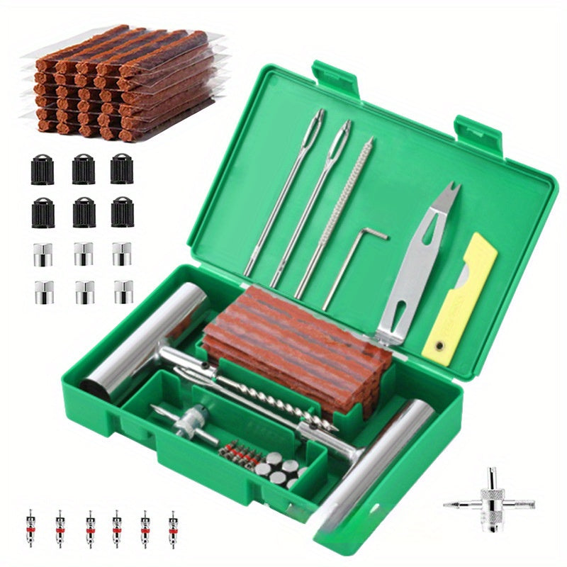 Multi-Purpose Tire Repair Kit for Car Motorcycle Bike Tubeless Puncture Set