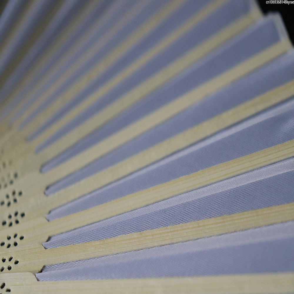 White Silk Hand Fan Set of 50 with Gift Bag for Weddings and Parties 23cm