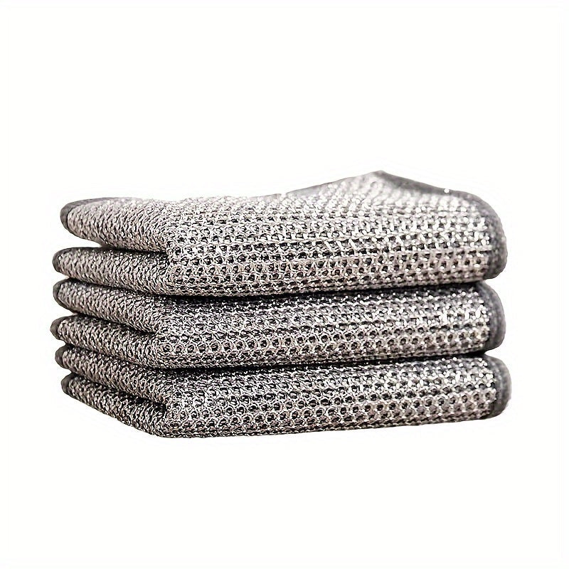 Set of 12 Non-Stick Oil Mesh Dishcloths for Kitchen Cleaning and Stain Removal