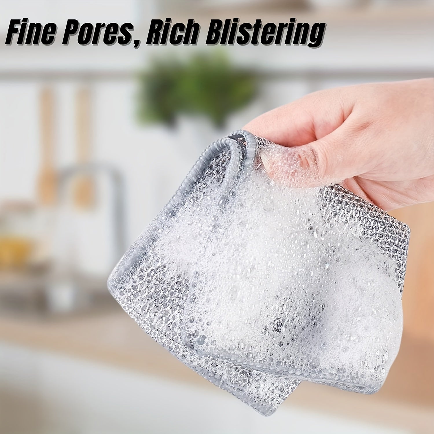 Set of 12 Non-Stick Oil Mesh Dishcloths for Kitchen Cleaning and Stain Removal